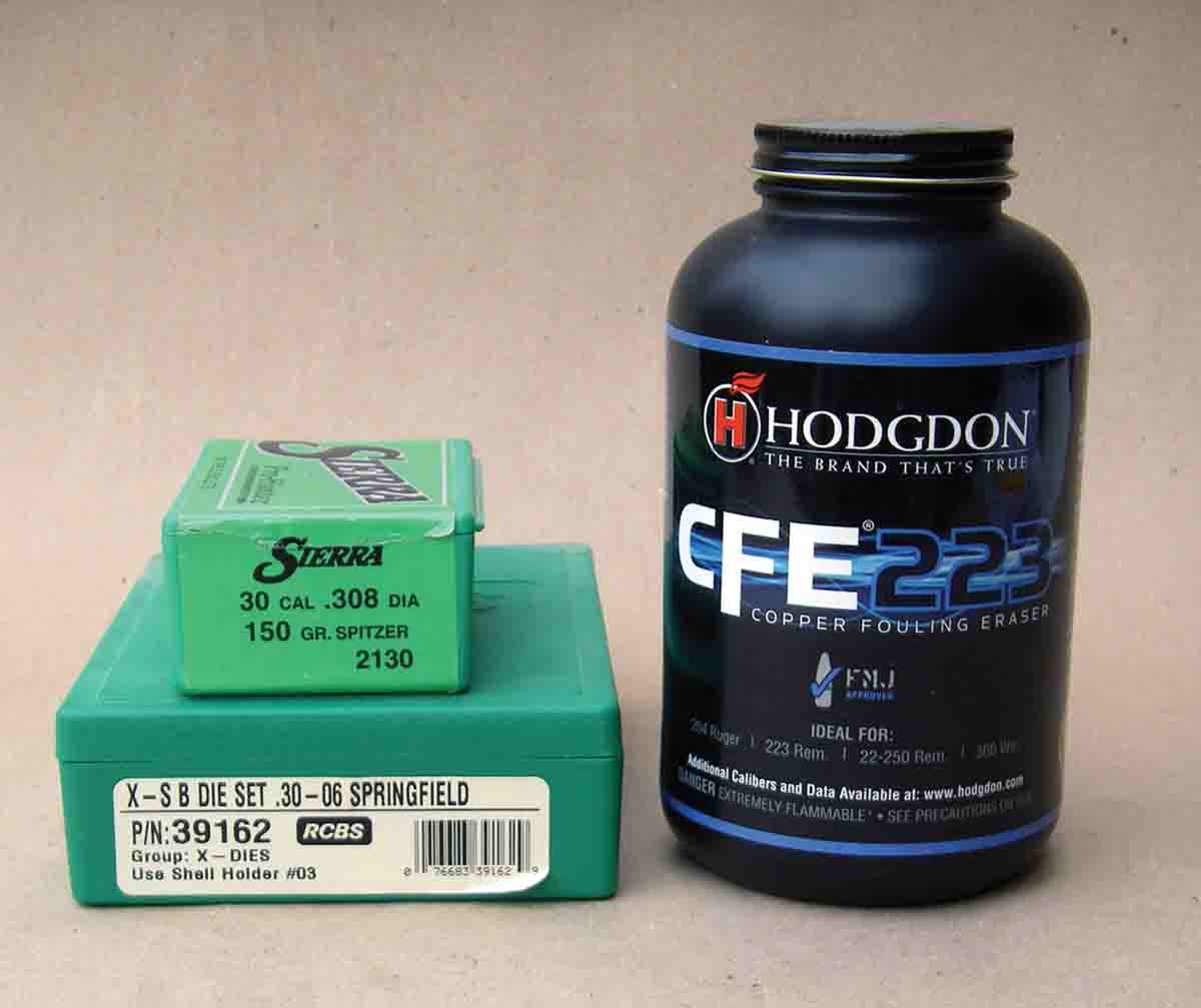 Hodgdon CFE 223 powder can be used to duplicate .30-06 factory loads.